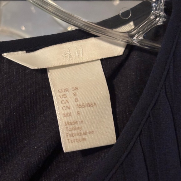 H&M Chiffon Semi Formal Navy Maxi Dress Size 8 PTP 13-19” - Picture 4 of 5